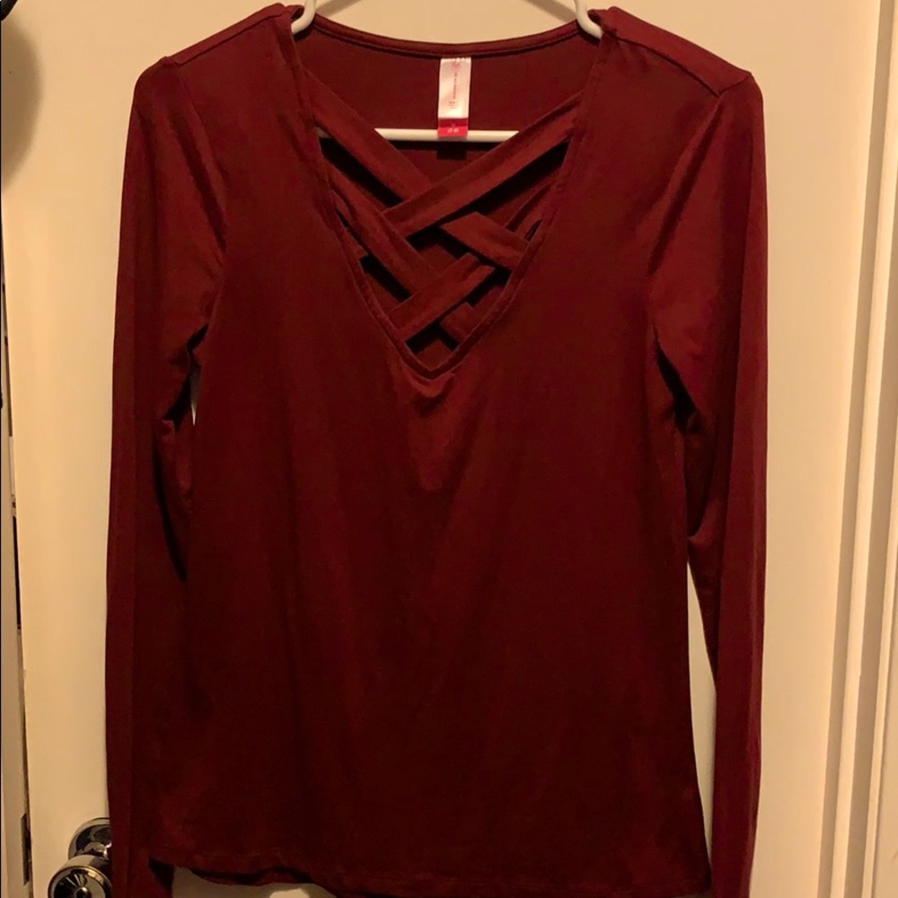 Long Sleeve Burgundy Shirt